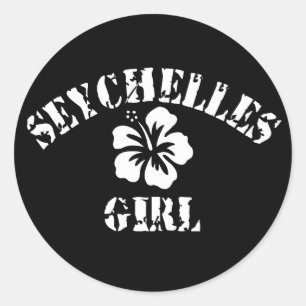 Seychelles Pink Girl Classic Round Sticker