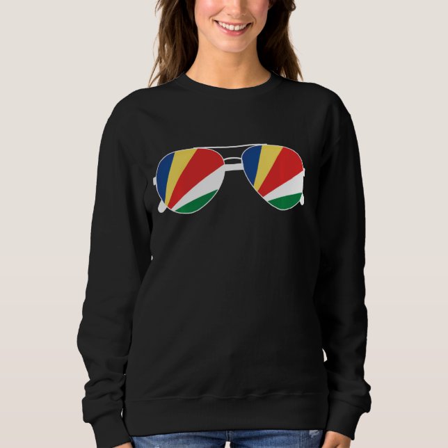 Seychelles  Seychelles Flag Sunglasses Seychelles  Sweatshirt (Front)