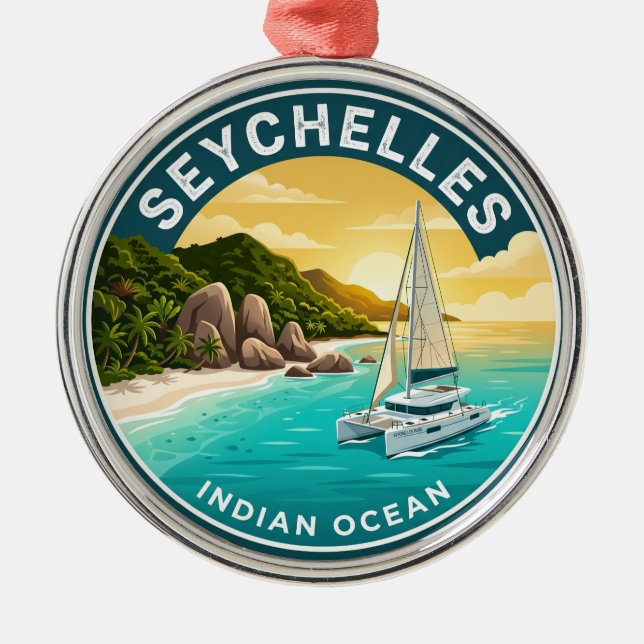 Seychelles Seychelles Metal Tree Decoration (Front)
