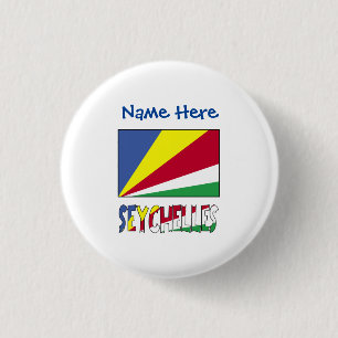 Seychelles Seychellois Flag Blue Personalisation 3 Cm Round Badge