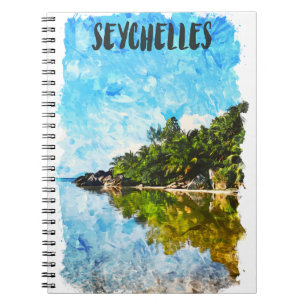 Seychelles Tropical Creole Island Travel Artwork Notebook