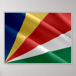 Seychelles - Waving Flag - Poster