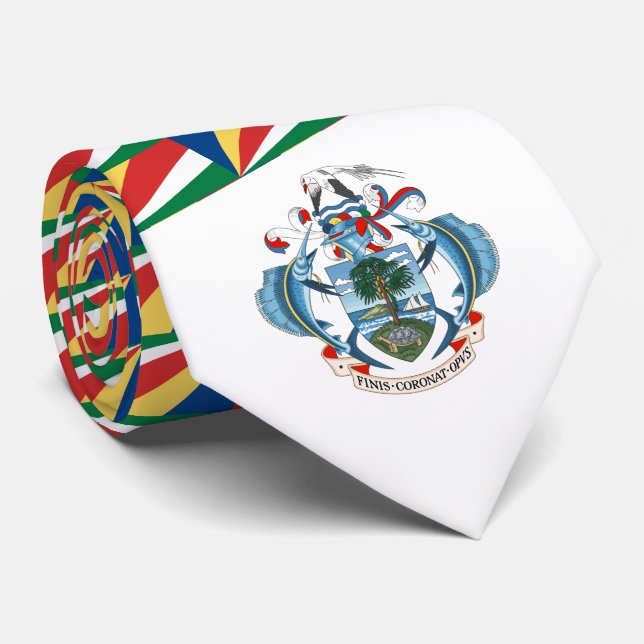 Seychellois Flag & Coat of Arms, Seychelles Tie (Rolled)