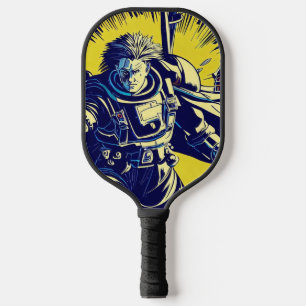 SF Anime Hero - Woodcut (1) Pickleball Paddle