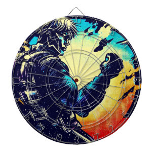 SF Anime Hero - Woodcut (2) Dartboard