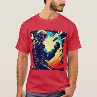 SF - Anime Hero Woodcut 2 T-Shirt