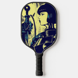 SF Anime Hero - Woodcut (3) Pickleball Paddle