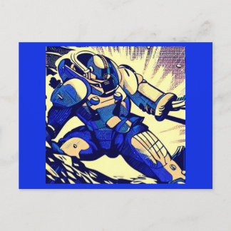 SF - Anime Hero Woodcut 4 Postcard