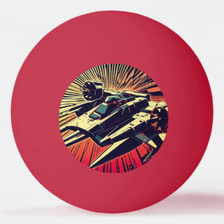 SF Anime Starfighter - Woodcut (1) Ping Pong Ball