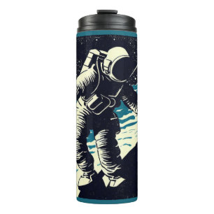 SF - Astronaut on Spacewalk Woodcut 2 Thermal Tumbler