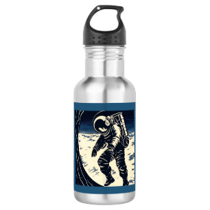 SF - Astronaut on Spacewalk Woodcut 3 532 Ml Water Bottle