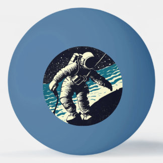 SF Astronauts On Spacewalk - Woodcut (2) Ping Pong Ball