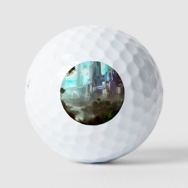 SF City Forest Planet (4) Golf Balls (Front)