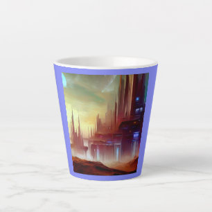 SF City On a Strange Planet 1 Latte Mug
