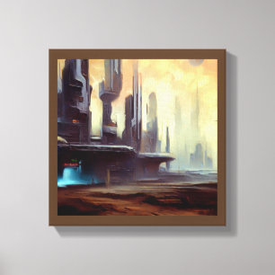 SF City On a Strange Planet 2 Canvas Print