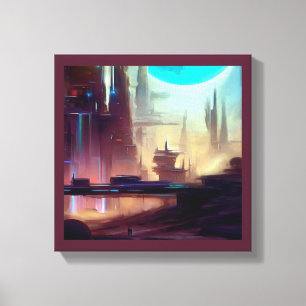 SF City On a Strange Planet 3 Canvas Print