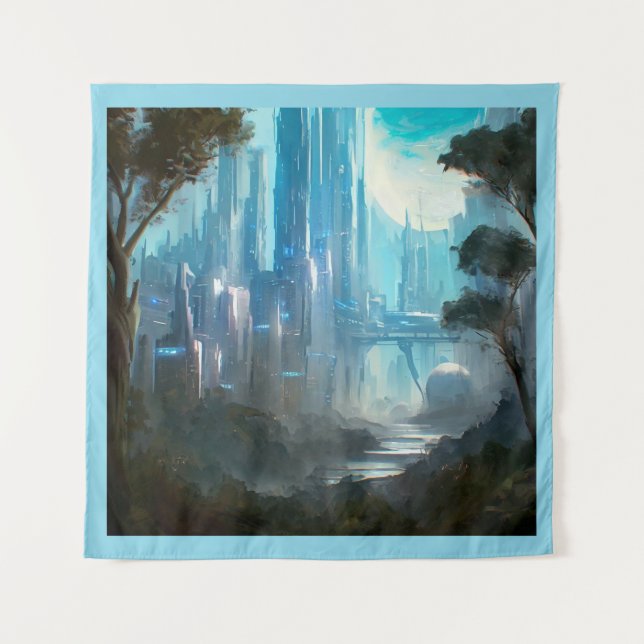 SF - City On Forest Planet 2 Tapestry (Front)