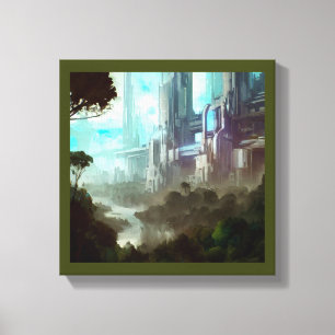 SF - City On Forest Planet 4 Canvas Print