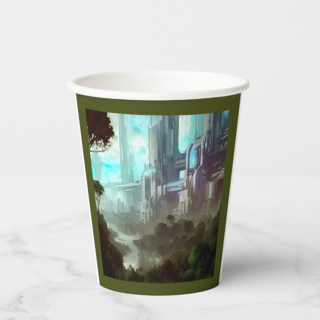 SF - City On Forest Planet 4 Paper Cups (Front)