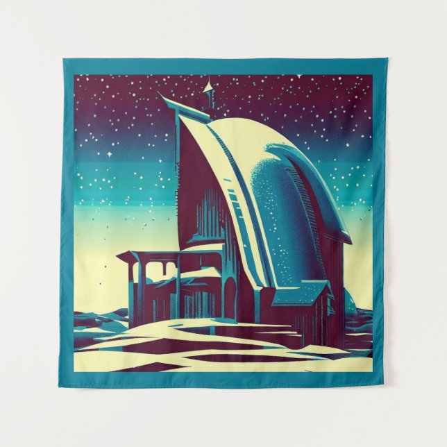 SF Futuristic Church 1 Tapestry (Front)