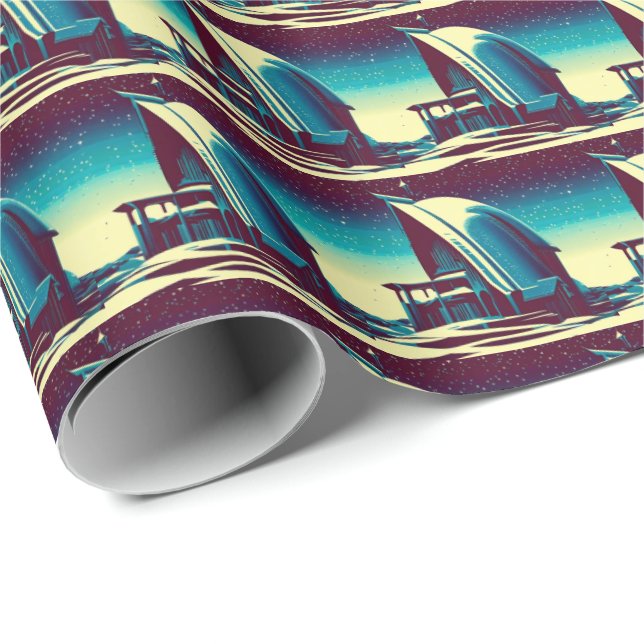 SF Futuristic Church 1 Wrapping Paper (Roll Corner)