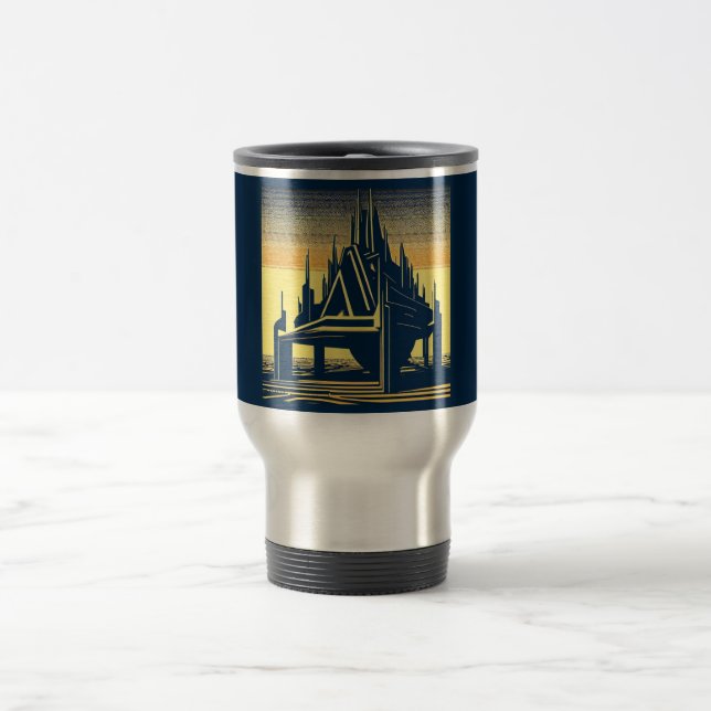 SF Futuristic Church 2 Travel Mug (Center)