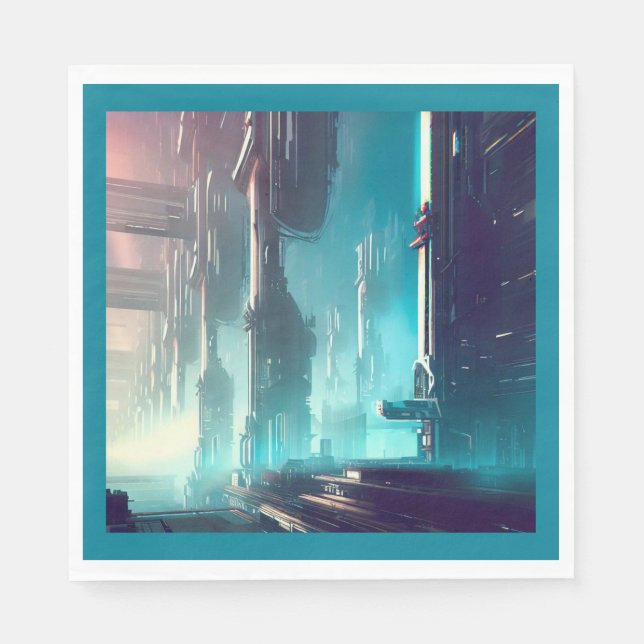 SF Futuristic City 1 Napkin (Front)