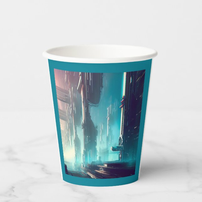 SF Futuristic City 1 Paper Cups (Front)
