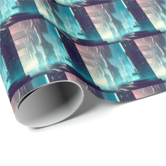 SF Futuristic City 1 Wrapping Paper (Roll Corner)