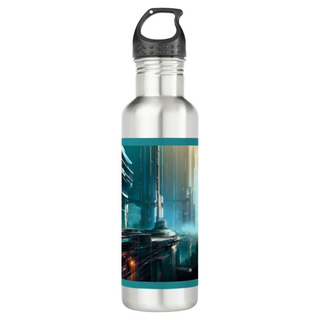SF Futuristic City 3 710 Ml Water Bottle (Front)