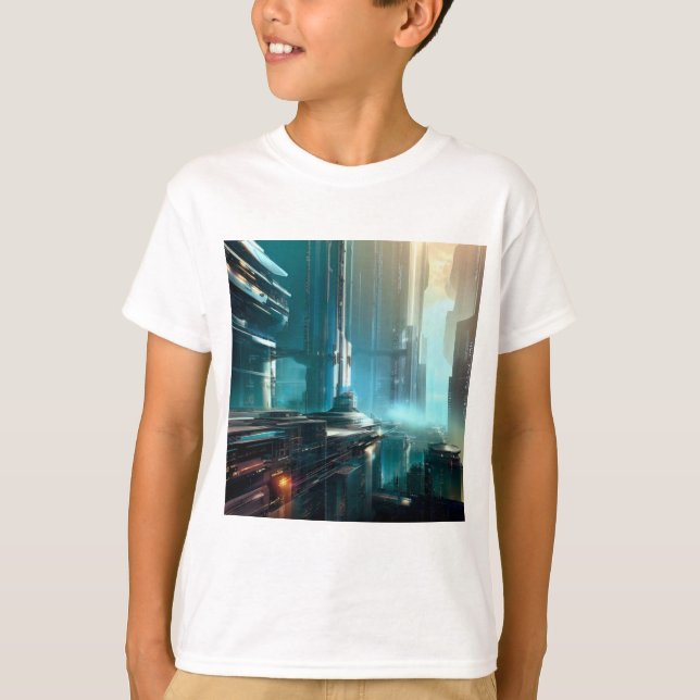 SF Futuristic City 3 T-Shirt (Front)