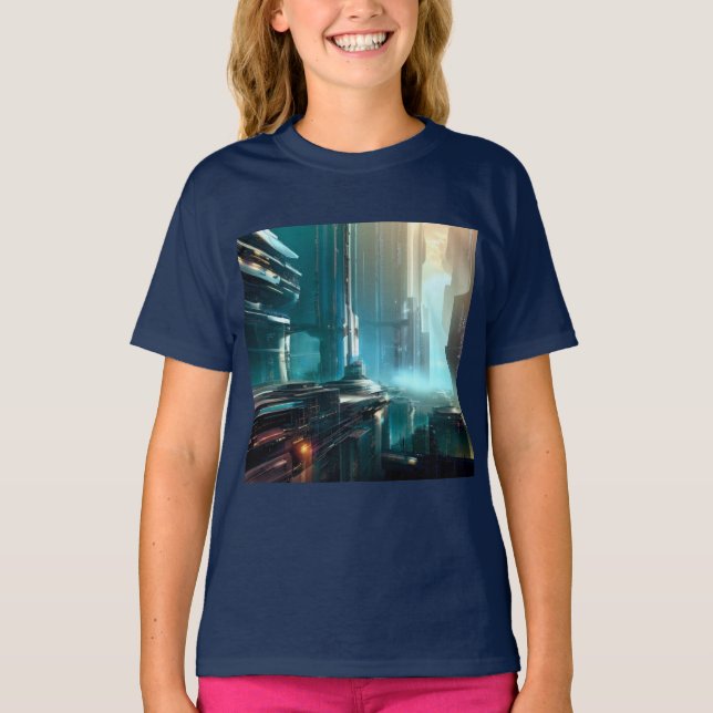 SF Futuristic City 3 T-Shirt (Front)
