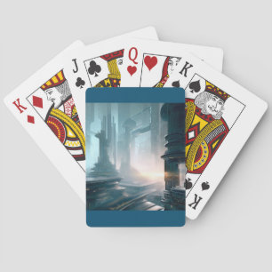 SF Futuristic City (4) Playing Cards