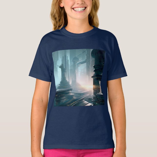 SF Futuristic City 4 T-Shirt (Front)