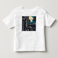 SF Futuristic City Woodcut 2