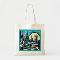 SF Futuristic City Woodcut 3