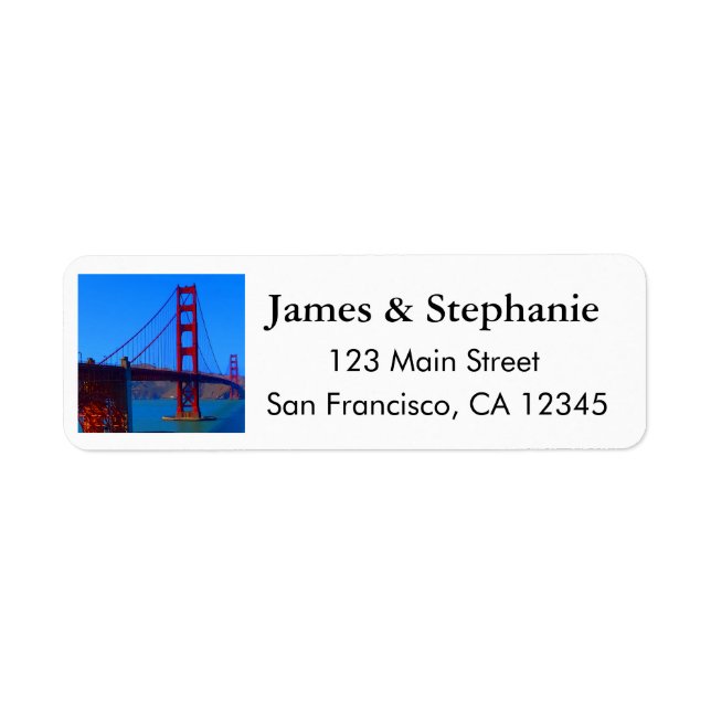SF Golden Gate Bridge #7-2 Return Address Labels (Front)