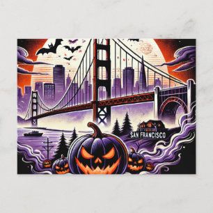 SF Golden Gate Bridge & Foggy Nights Postcard
