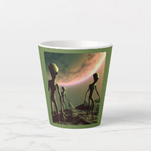 SF Gray Aliens 2 Latte Mug