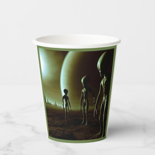 SF Grey Aliens 1 Paper Cups (Front)