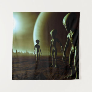 SF Grey Aliens 1 Tapestry