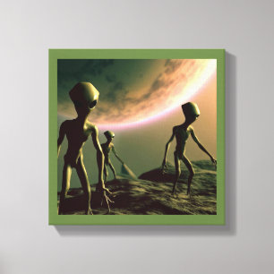 SF Grey Aliens 2 Canvas Print