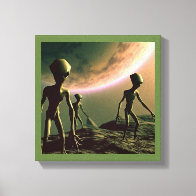 SF Grey Aliens 2 Canvas Print (Front)