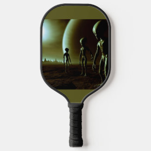 SF Grey Aliens on Alien Planet (1) Pickleball Paddle