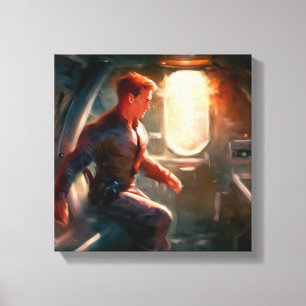SF Hero Aboard Spaceship 1 Canvas Print