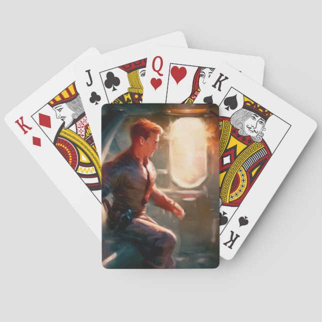SF Hero Aboard Spaceship 1 Playing Cards (Back)