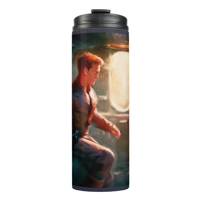 SF Hero Aboard Spaceship 1 Thermal Tumbler (Front)
