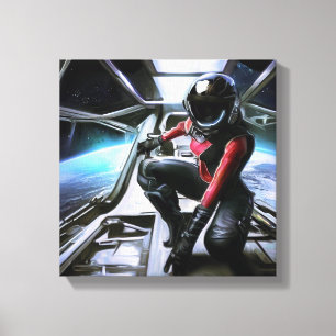 SF Hero Aboard Spaceship 2 Canvas Print