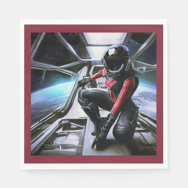 SF Hero Aboard Spaceship 2 Napkin (Front)