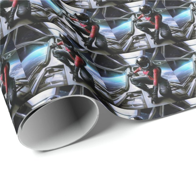 SF Hero Aboard Spaceship 2 Wrapping Paper (Roll Corner)